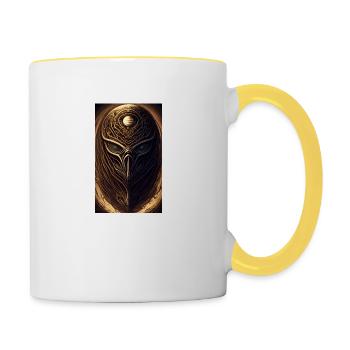 Alien | UFO | Spaceship | UAP | alien - Contrasting Mug - white/yellow - Right