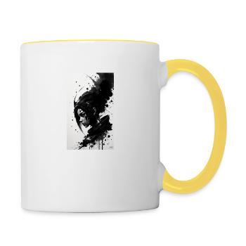 Extraterrestre | OVNI | Vaisseau spatial | PAU | étranger - Mug contrasté - blanc/jaune - Droite