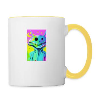 Alien | UFO | Spaceship | UAP | alien - Contrasting Mug - white/yellow - Right