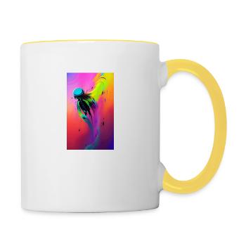 Alien | UFO | Spaceship | UAP | alien - Contrasting Mug - white/yellow - Right
