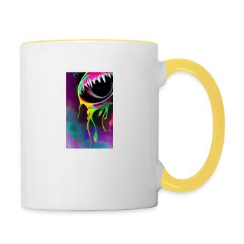 Extraterrestre | OVNI | Vaisseau spatial | PAU | étranger - Mug contrasté - blanc/jaune - Droite