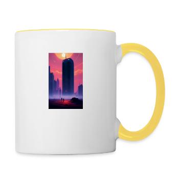 Alien | UFO | Spaceship | UAP | alien - Contrasting Mug - white/yellow - Right