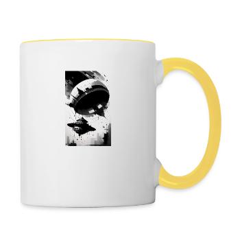 Alien | UFO | Spaceship | UAP | alien - Contrasting Mug - white/yellow - Right