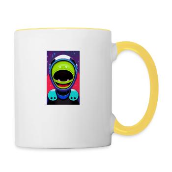 Alien | UFO | Spaceship | UAP | alien - Contrasting Mug - white/yellow - Right