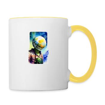 Extraterrestre | OVNI | Vaisseau spatial | PAU | étranger - Mug contrasté - blanc/jaune - Droite