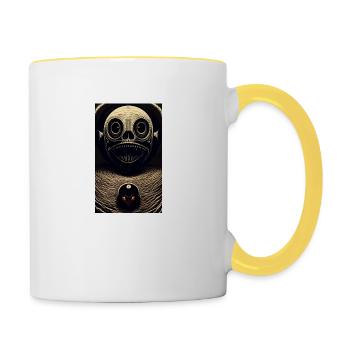 Alien | UFO | Spaceship | UAP | alien - Contrasting Mug - white/yellow - Right
