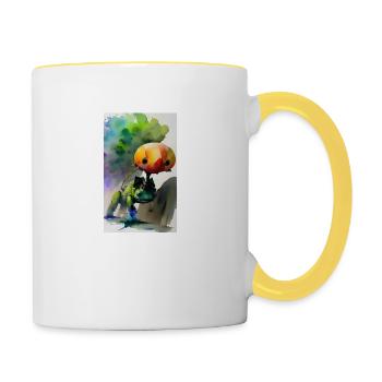 Extraterrestre | OVNI | Vaisseau spatial | PAU | étranger - Mug contrasté - blanc/jaune - Droite