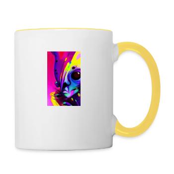 Alien | UFO | Spaceship | UAP | alien - Contrasting Mug - white/yellow - Right