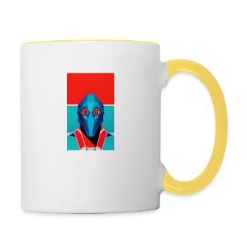 Alien | UFO | Spaceship | UAP | alien - Contrasting Mug - white/yellow - Right