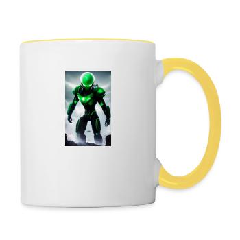 Extraterrestre | OVNI | Vaisseau spatial | PAU | étranger - Mug contrasté - blanc/jaune - Droite