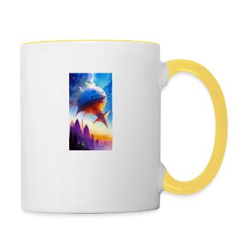 Extraterrestre | OVNI | Vaisseau spatial | PAU | étranger - Mug contrasté - blanc/jaune - Droite