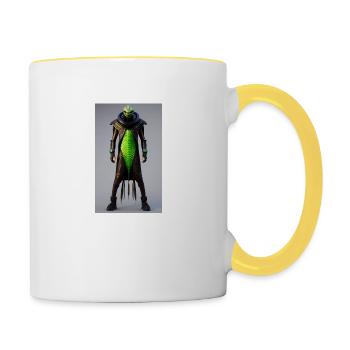 Extraterrestre | OVNI | Vaisseau spatial | PAU | étranger - Mug contrasté - blanc/jaune - Droite