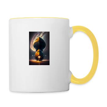 Alien | UFO | Raumschiff | UAP | außerirdische - Tasse zweifarbig - Weiß/Gelb - Rechts