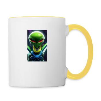 Extraterrestre | OVNI | Vaisseau spatial | PAU | étranger - Mug contrasté - blanc/jaune - Droite