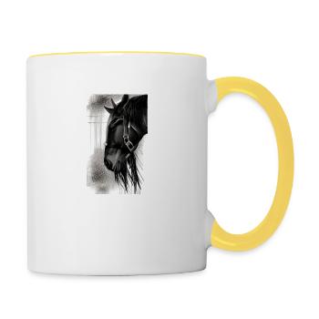 Horse | Horseback riding | Animal | Mount | Colorful - Contrasting Mug - white/yellow - Right