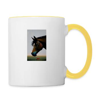 Horse | Horseback riding | Animal | Mount | Colorful - Contrasting Mug - white/yellow - Right