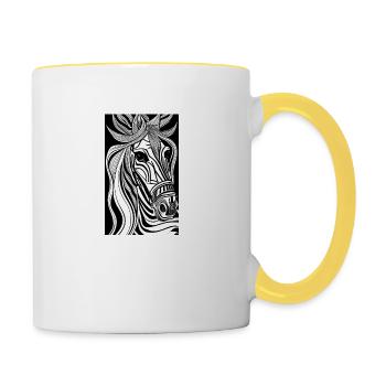 Horse | Horseback riding | Animal | Mount | Colorful - Contrasting Mug - white/yellow - Right