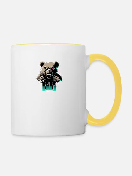 AustriaDerBär Bärenbande - Tasse zweifarbig - Weiß/Gelb