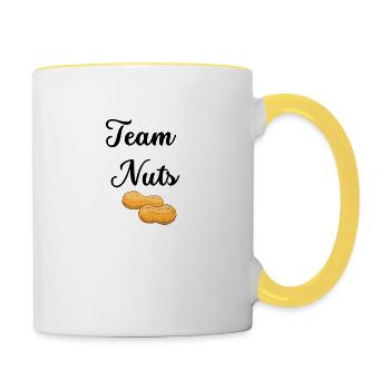 Team Nuts - Mug contrasté - blanc/jaune - Droite