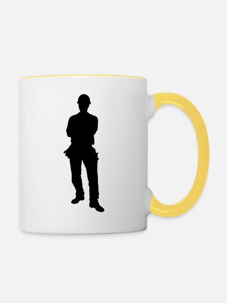 carpenter profession - Tasse zweifarbig - Weiß/Gelb