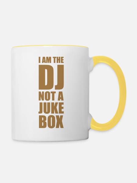dj_jukebox - Tasse zweifarbig - Weiß/Gelb