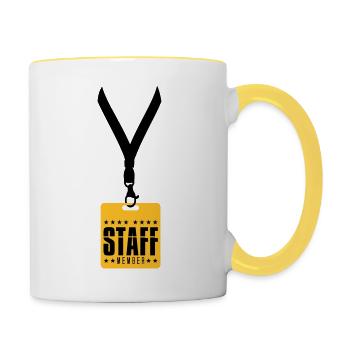 membre de la bande-annonce membre du personnel membre de l'équipage mitar - Mug contrasté - blanc/jaune - Droite