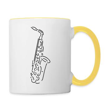 alto saxophone - Tasse zweifarbig - Weiß/Gelb - Rechts