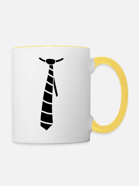 Tie - Tasse zweifarbig - Weiß/Gelb