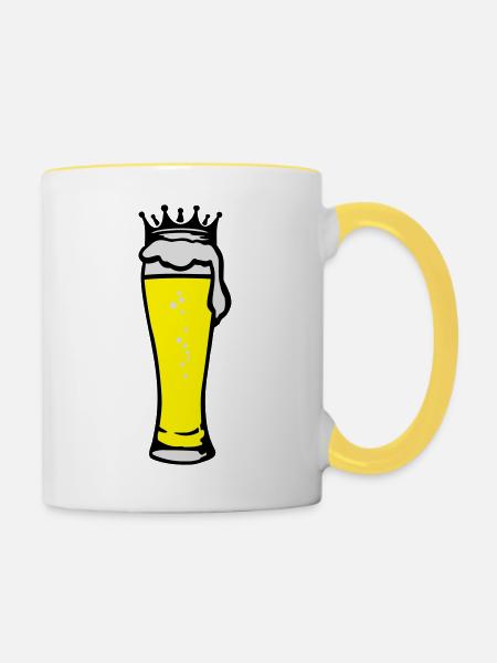 koenigliches_bier_3c - Tasse zweifarbig - Weiß/Gelb