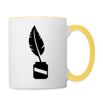 Pen in the inkwell - Contrasting Mug - white/yellow - Right