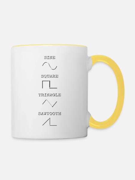 Waveforms - Tasse zweifarbig - Weiß/Gelb