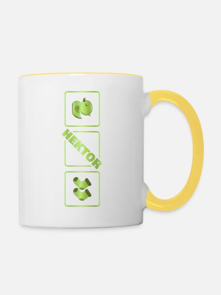 Geburt Hektor - Tasse zweifarbig - Weiß/Gelb
