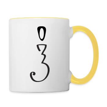 "i" FRO - Mug contrasté - blanc/jaune - Droite