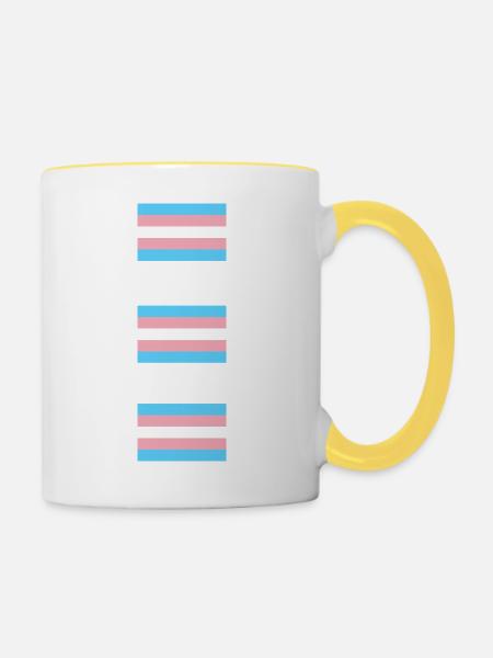 Trans Pride-Flaggen - Tasse zweifarbig - Weiß/Gelb