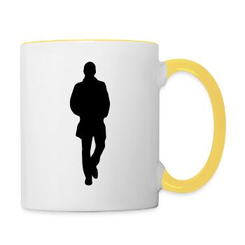 keep walking (man) - Contrasting Mug - white/yellow - Right