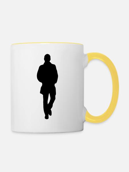 keep walking (man) - Tasse zweifarbig - Weiß/Gelb