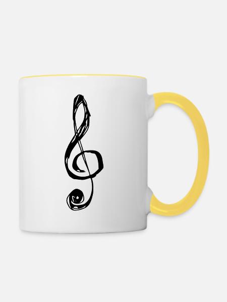 note - Tasse zweifarbig - Weiß/Gelb