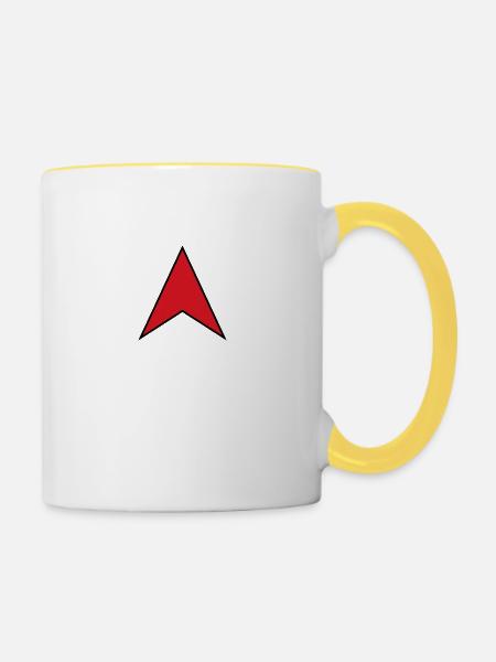 arrow red - Tasse zweifarbig - Weiß/Gelb
