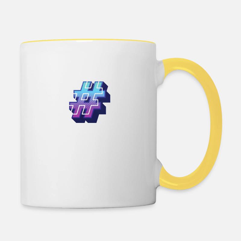 Hashtag # - Mug contrasté - blanc/jaune