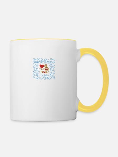 Junggesellenabschied - Tasse zweifarbig - Weiß/Gelb