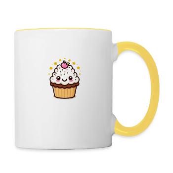 Clara Cupcake - Tasse zweifarbig - Weiß/Gelb - Rechts