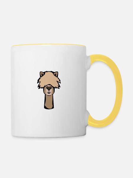 Alpaca - Tasse zweifarbig - Weiß/Gelb