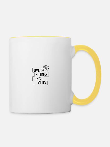 Überdenkclub - Tasse zweifarbig - Weiß/Gelb
