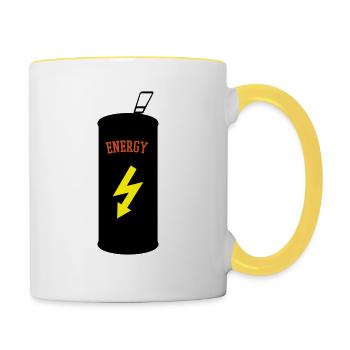Energy Drink - Tasse zweifarbig - Weiß/Gelb - Rechts