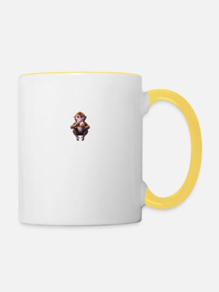 Galaktischer Eisaffe - Tasse zweifarbig - Weiß/Gelb