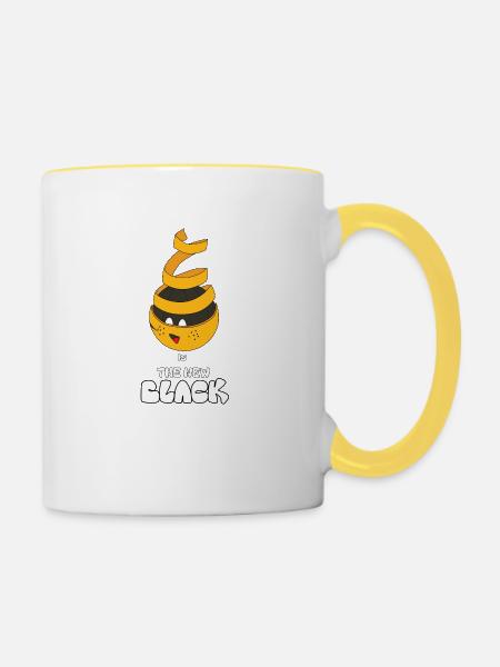 schwarz orange - Tasse zweifarbig - Weiß/Gelb