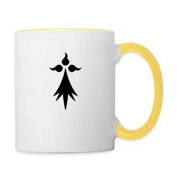 Ermine symbol of Brittany - Contrasting Mug - white/yellow - Right