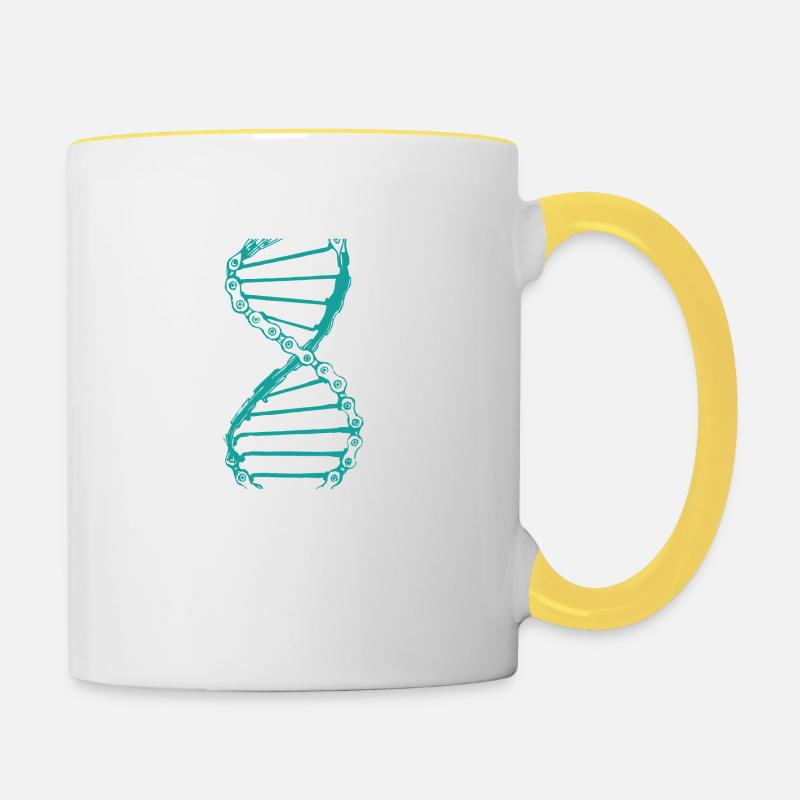 Sport cadeau vélo cycliste - Mug contrasté - blanc/jaune