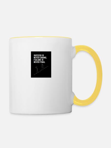 success quotes (1) - Tasse zweifarbig - Weiß/Gelb