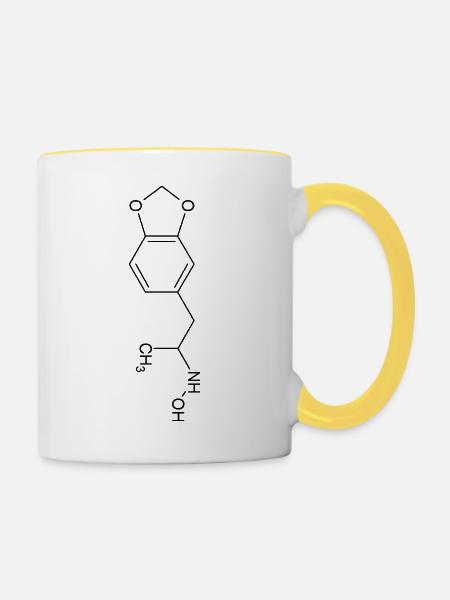 MDMA Strukturformel - Tasse zweifarbig - Weiß/Gelb